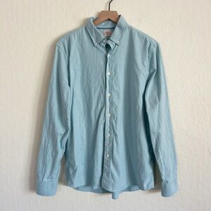 Faherty Stretch Oxford 2.0 Long Sleeve Button Down Shirt size Large Blue Office